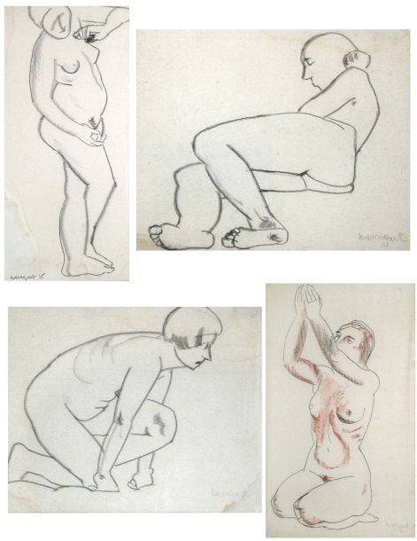 Ensemble de quatre dessins :