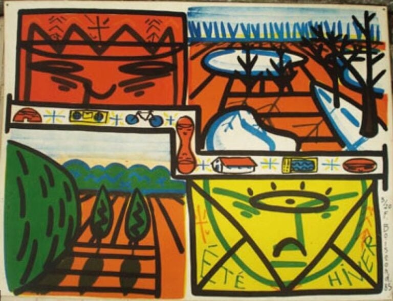 Eté Hiver, 1985 Edition Bordas Lithographie sur papier Plastifiée et avec des oeillets Signé et numéroté 3 sur 20 120 x 160 cm
