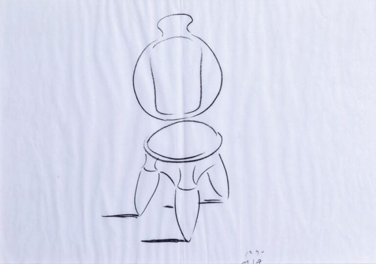 Etude d'un siège pour SL Dessin en NB sur papier Signé et daté 1990