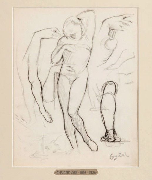 Études pour l'esclave de Michel-Ange, 1902 (double-face)