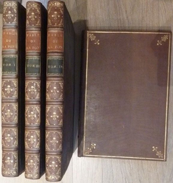 Fables Paris, Charles-Antoine Jombert for Desaint & Saillant and Durand, 1755-9 4 vols in-folio, plein vea