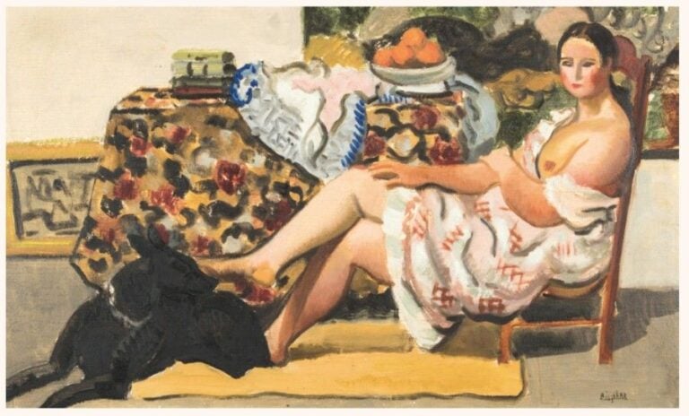 Femme au drapé et au chien, circa 1923
