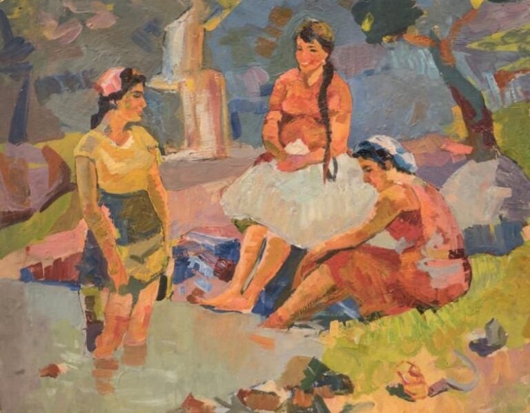 Femmes au bord d'un lac, 1980