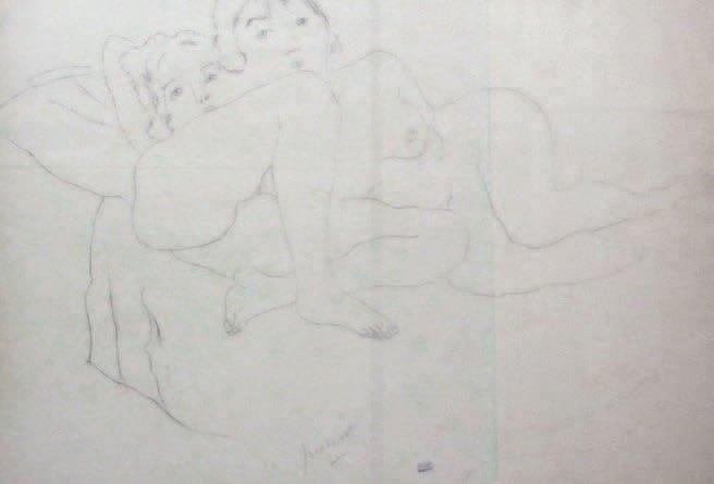 Femmes nues Mine de plomb, signée et cachet de l'Atelier Pascin en bas vers le centre 43 x 63,5 cm