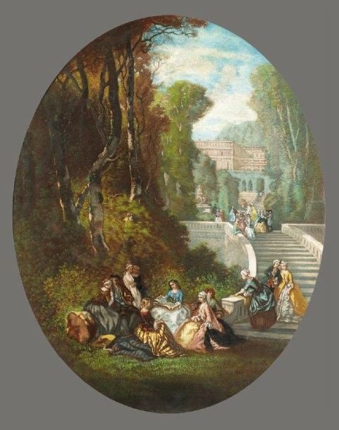 Fête galante dans un parc