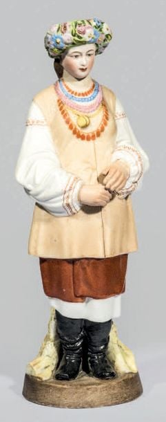 Figure de jeune paysanne de la série des peuples de Russie en porcelain
