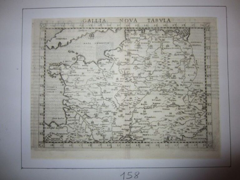 FRANCE RUSCELLI Carte générale de la France «Gallia tabula a Francia» par Ruscelli à Venise, chez Vincent Valgris 156