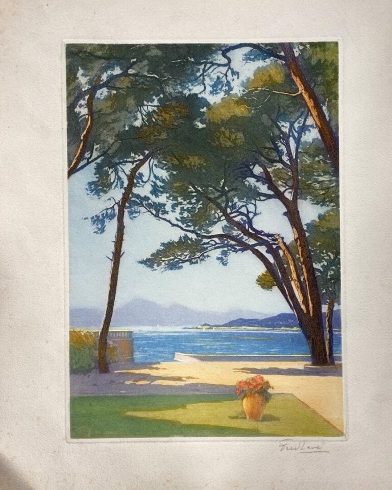 FREDLEVE (XXe) et divers - Lot d'estampes en couleurs représentant des bords de…