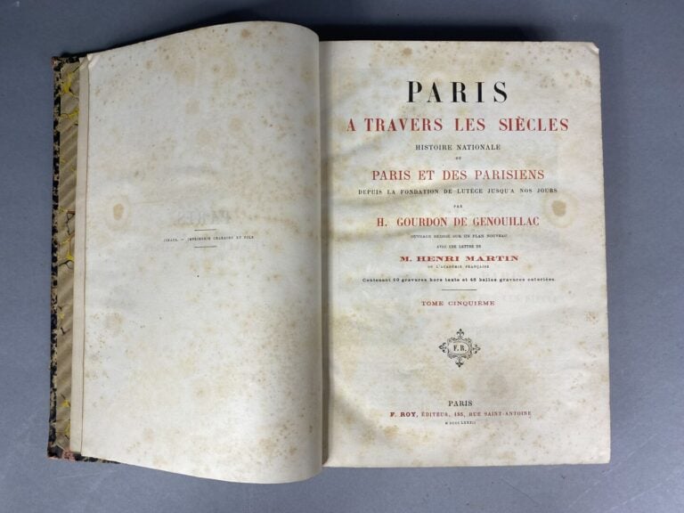 G. DE GENOUILLAC - Paris à travers les siècles - Deux volumes, demi-reliure car…