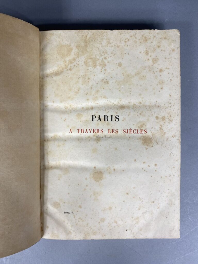 G. DE GENOUILLAC - Paris à travers les siècles - Deux volumes, demi-reliure car…