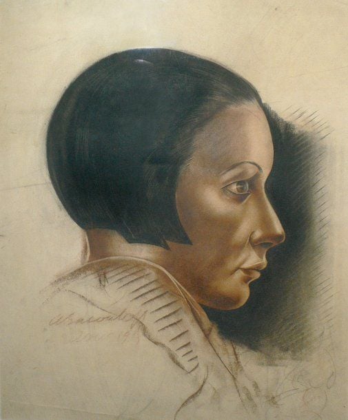 « Garçonne » Pastel Et Crayon Gras Noir (Non Décadré), Signé Et Daté Août 192