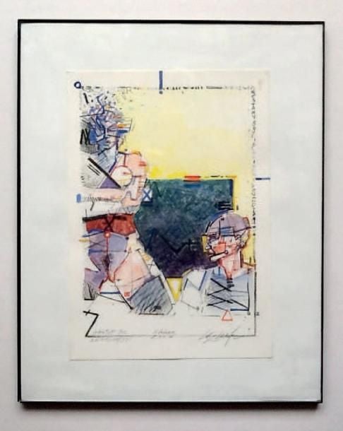 Gastop 50, 16 février 2008 Technique mixte sur papier Signée, titrée et datée en bas 38 x 27 cm