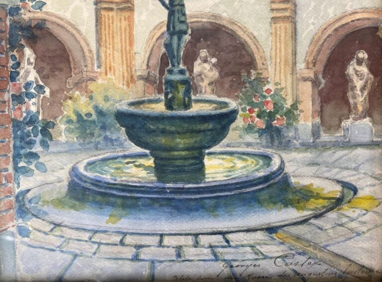 Georges CASTEX (1860-1943) - Petite cour du Musée des Augustins, Toulouse - Aqu…