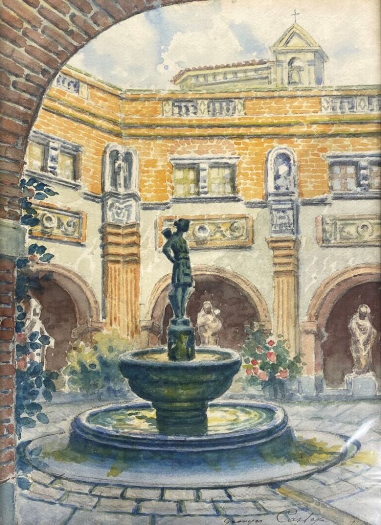 Georges CASTEX (1860-1943) - Petite cour du Musée des Augustins, Toulouse - Aqu…