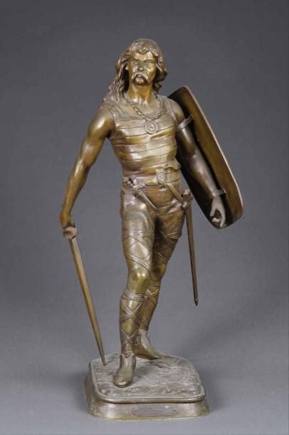 Georges Charles COUDRAY (1883-1932) Vercingétorix Bronze signé sur la terrass