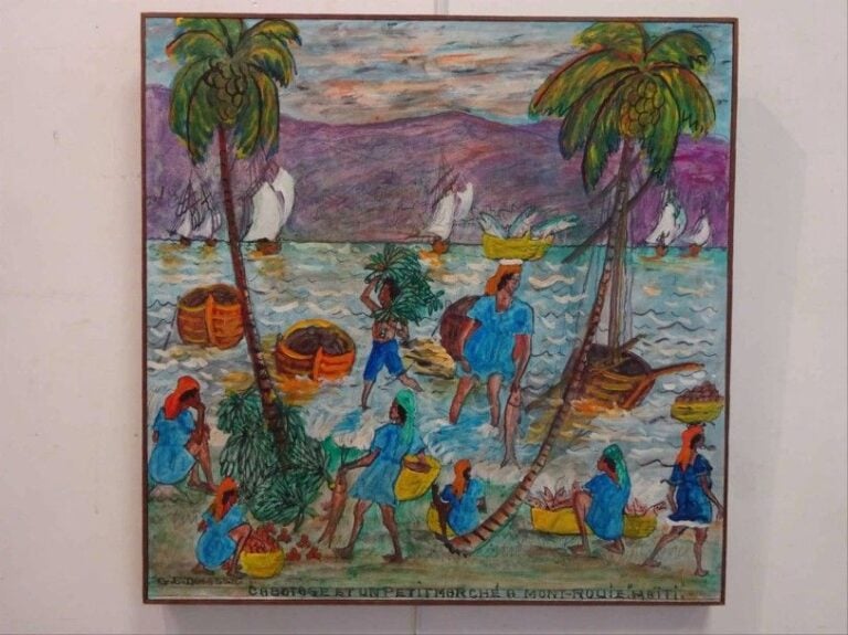 Gervais Emmanuel DUCASSE (1903-1988) "Cabotage" Huile sur isorel Signée en bas à gauche Titrée le long du bas 59,5 x 59,5 cm