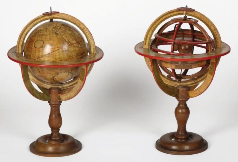 Globe terrestre et globe céleste XVIIIe siècl