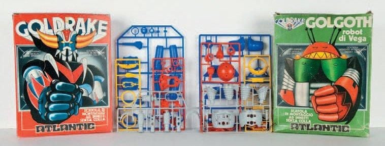Goldorak Atlantic - Goldrake et Golgoth (Lot de 2 boîtes) Neuf en boîte Italie, 1978 Figurines à assembler en plastique - Encore grappées Di