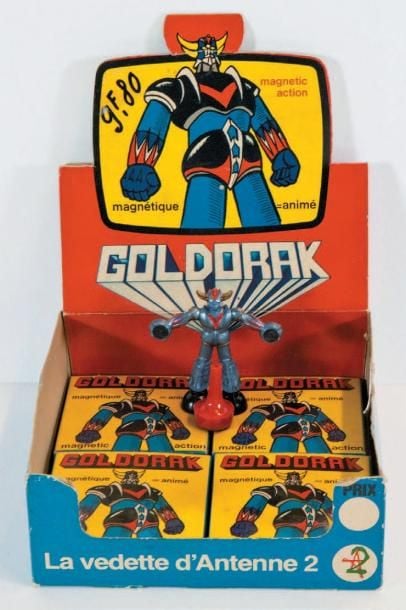 Goldorak Magneto - Présentoir de magasin avec 4 figurines magnétiques Ré