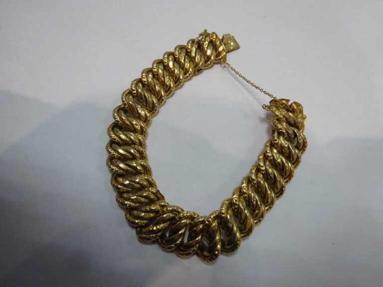 GOURMETTE à maille américaine en or jaune 18K (750°/00
