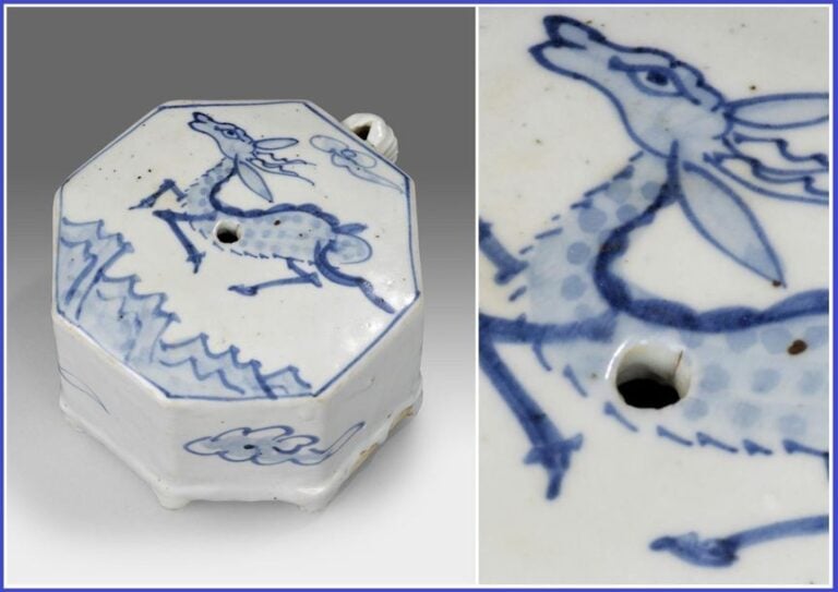 GRAND COMPTE-GOUTTES DE LETTRE EN PORCELAINE