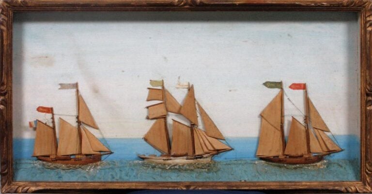 GRAND DIORAMA Trois goëlette