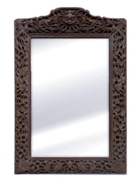 GRAND MIROIR ET SON ENCADREMENT DE BOIS INDIGENE