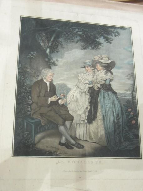 Gravure en couleur "le moraliste"