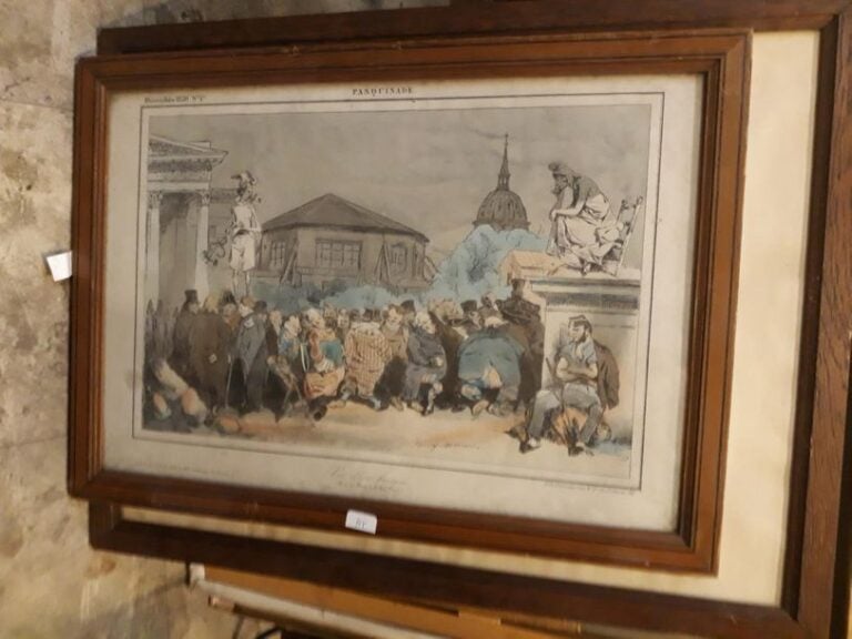 Gravure "Vue d'une baraque"