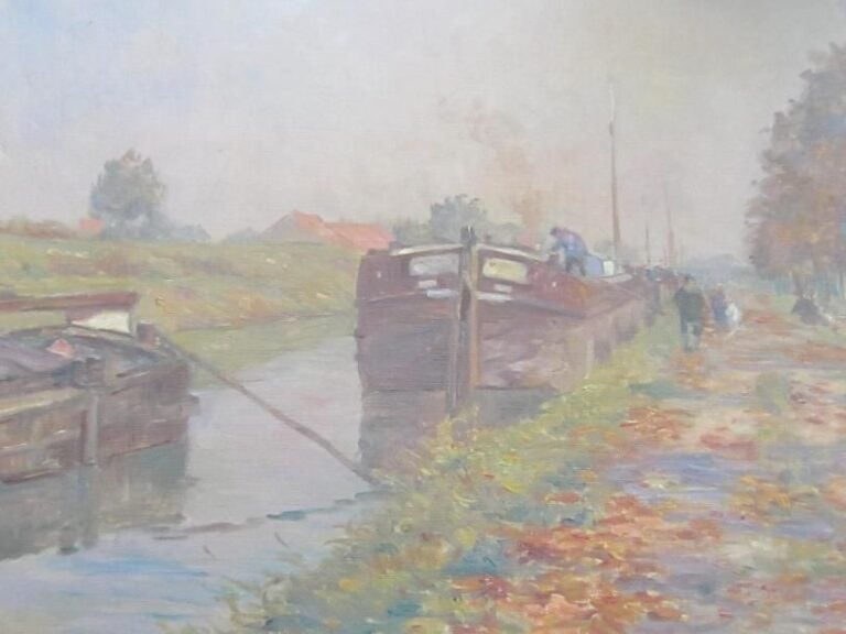 Henri Duhem Péniche au halage