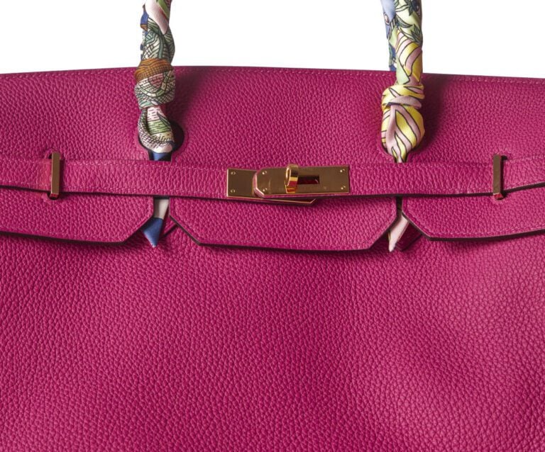 HERMÈS - 2021 - Commande spéciale - Sac BIRKIN 40 en veau Togo rose Magnolia, g…