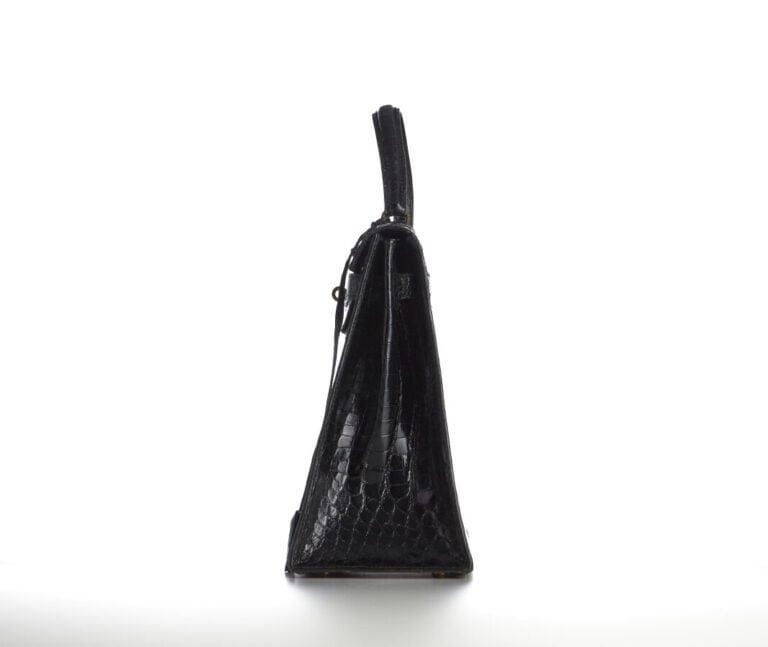 HERMÈS - circa 1970 - SAC "KELLY" 32 en crocodile d'estuaire (Crocodylus porosu…