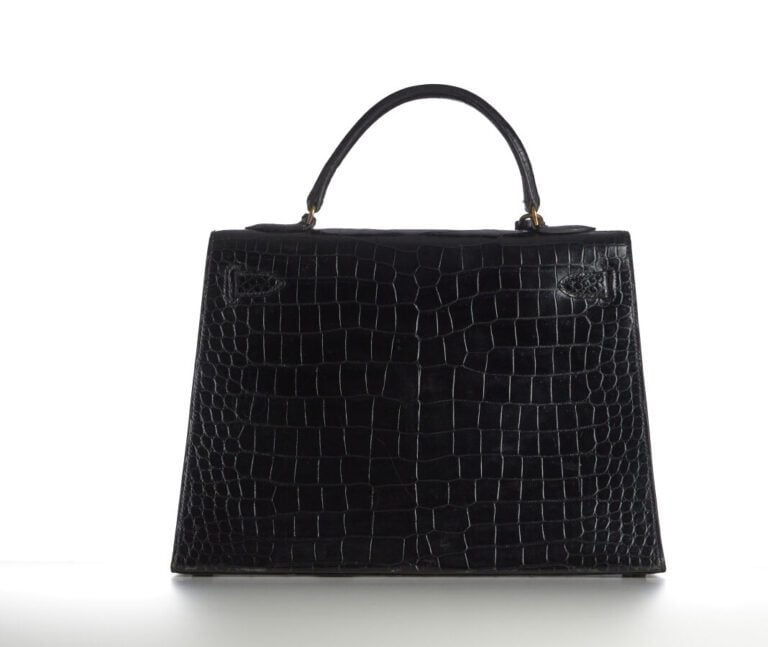 HERMÈS - circa 1970 - SAC "KELLY" 32 en crocodile d'estuaire (Crocodylus porosu…