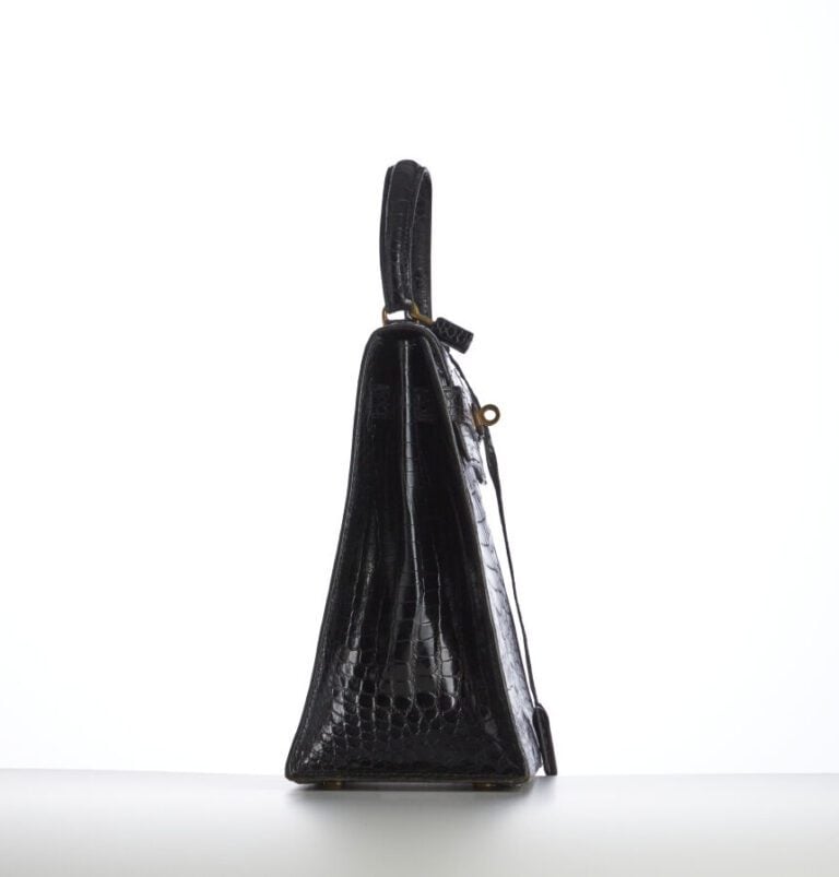 HERMÈS - circa 1970 - SAC "KELLY" 32 en crocodile d'estuaire (Crocodylus porosu…