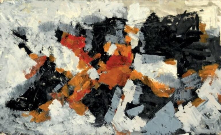 Huile sur papier, circa 1960 40 x 67 cm