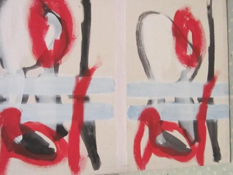 Huile sur toile " composition rouge"
