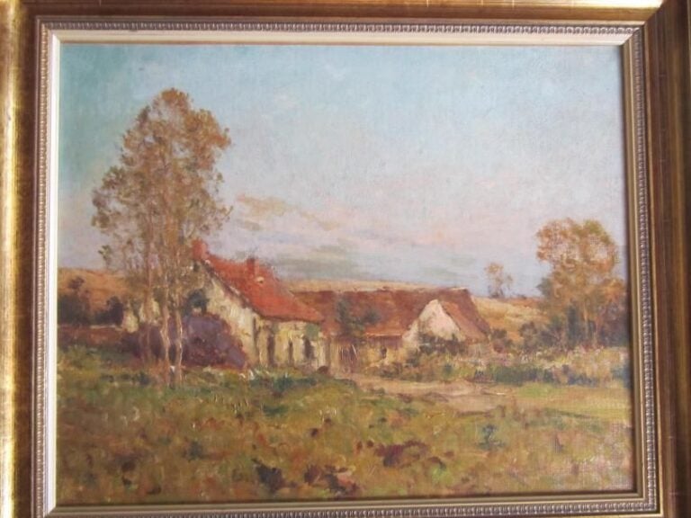 Huile sur toile Maurice MOISSET (1880-1946) "Paysage avec maison"