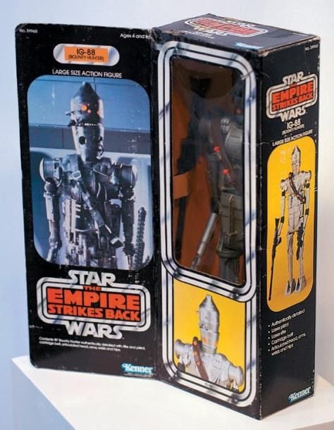 IG-88 Occasion en Boîte USA, 1980 Figurine articulée de 40 cm en plastique, avec accessoires Produite par Kenner
