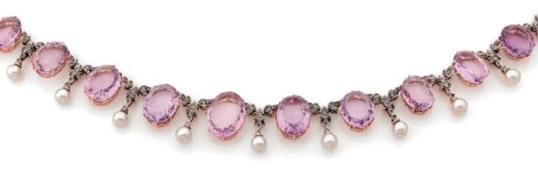Important COLLIER «collerette» en or rose et jaune 9 carats (375 millièmes) et argent (mi