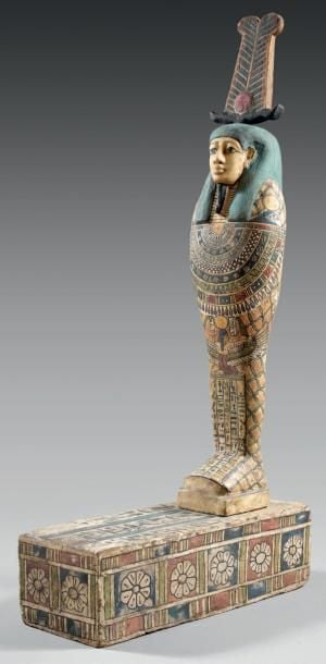 Important Ptah Sokar Osiris inscrit sur cinq colonnes ventrales et une dorsal