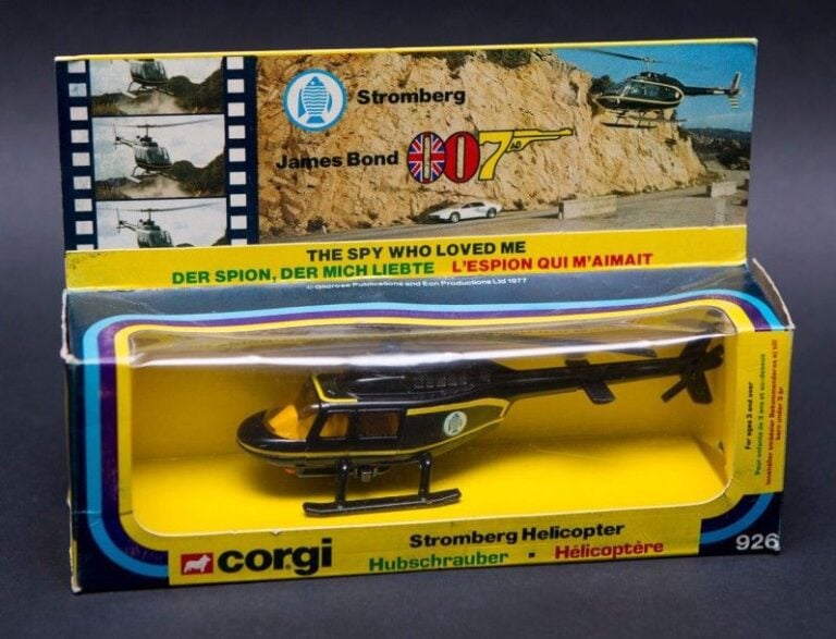 James Bond Corgi Hélicoptère Stromberg L'Espion qui m'aimait Neuf en boite 1977 Grande Bretagne