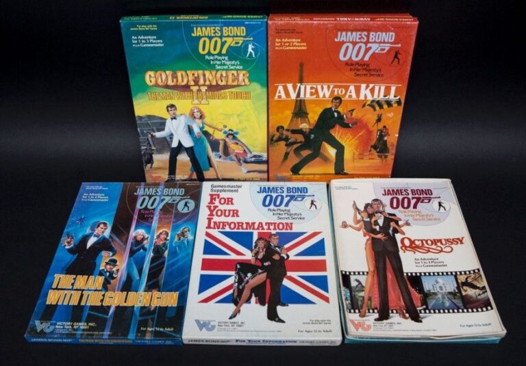 James Bond Lot de modules de jeux officiels James Bond Victory Games (produits dans les années 80