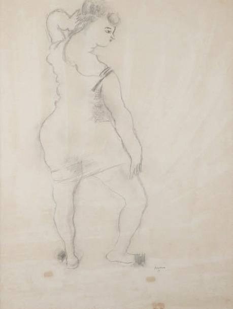 Jeune fille, 1925 Dessin au crayon, signé à l'encre en bas à droite et daté 62 x 47 cm (à vue)