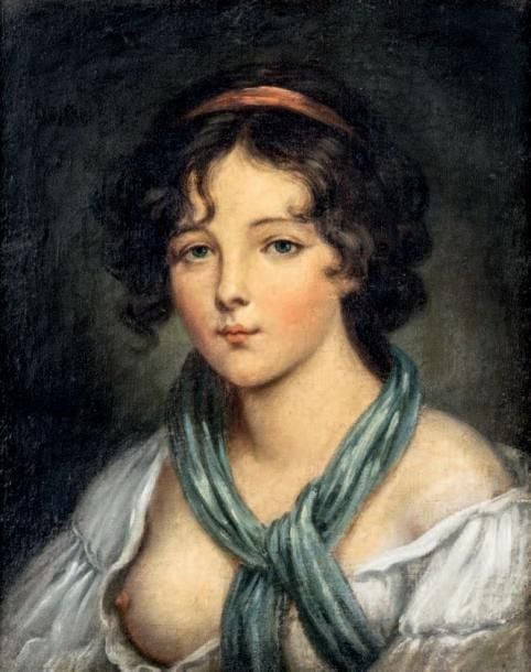 Jeune fille au foulard bleu