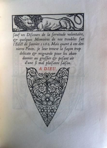 JOU LA BOÉTIE, Etienne de, DE LA SERVITUDE VOLONTAIRE OU LE CONTR?UN Paris, Jou et Bosviel, 192
