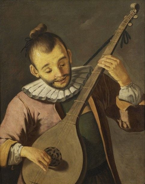 Joueur de mandoline milanaise Huile sur toil