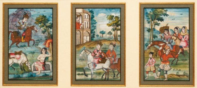 KHOSROW ET SHIRINE Trois illustrations du Khamseh de Nizam