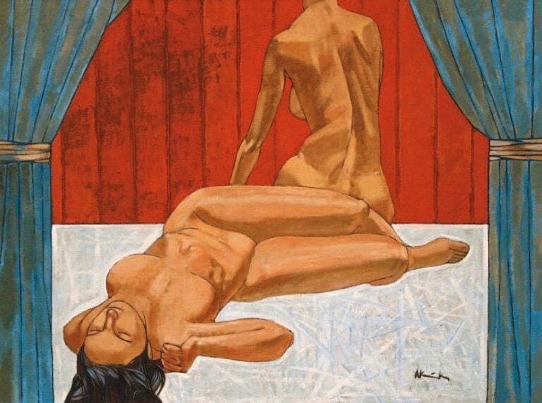 KOMPOZICIJA 2003 Huile sur toile, signée en bas à droite, titrée et daté au verso 90 x 120 cm
