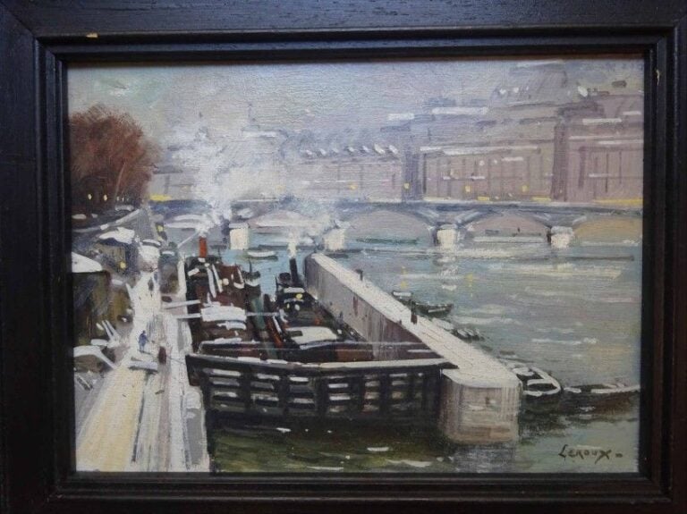 L'aile de Flore du Louvre vue depuis le quai Malaquais sous la neige