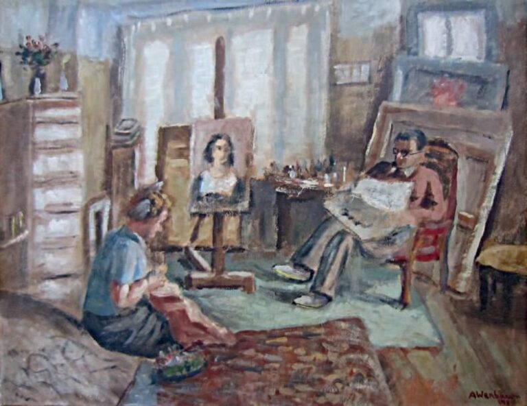 L'atelier du peintre, 1931 Huile sur papier marouflé sur toile, signée et datée en bas à droite 44 x 54 cm Oil on paper/canvas, signed and dated lower right